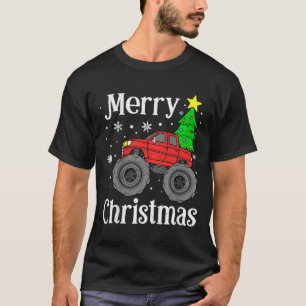 Monster Truck Frohe Weihnachtsbaum Kinder Jungs T-Shirt