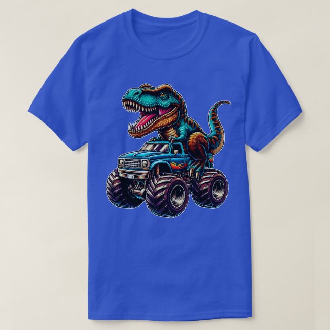 Monster Truck Funny Design Riding T Rex Lover Anim T-Shirt (Design vorne)