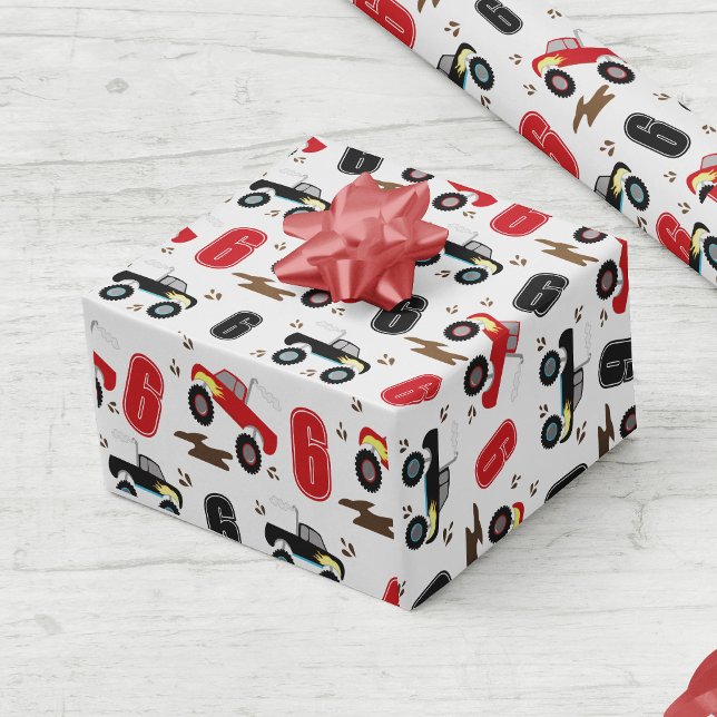 Monster Truck Geburtsdatum Zollalter Geschenkpapier (Von Creator hochgeladen)