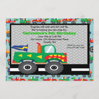 Monster Truck Geburtstag Einladung