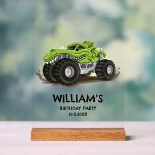 Monster Truck Geburtstag Party Minimal Boys Geburt Acrylschild