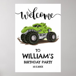 Monster Truck Geburtstag Party Minimal Boys Geburt Poster