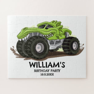 Monster Truck Geburtstag Party Minimal Boys Geburt Puzzle