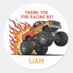 Monster Truck Geburtstags Danke Aufkleber
