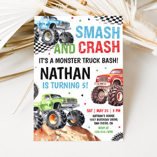 Monster-Truck-Geburtstagseinladung Einladung