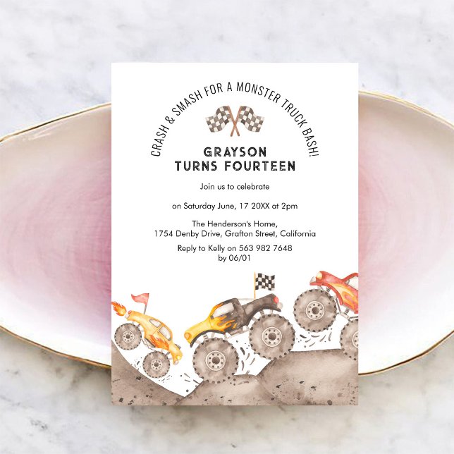 Monster Truck Geburtstagsfeier Einladung (Von Creator hochgeladen)