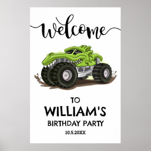 Monster-Truck-Geburtstagsfeier Minimale Jungen-Geb Poster