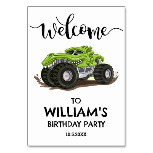 Monster-Truck-Geburtstagsfeier Minimale Jungen-Geb Tischnummer