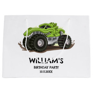 Monster-Truck-Geburtstagsfeier Minimaler Jungen-Ge Große Geschenktüte