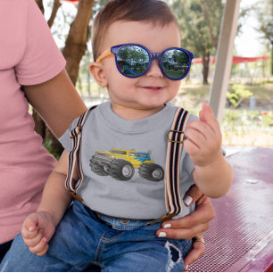 Monster Truck Gelb Blau Baby T-shirt