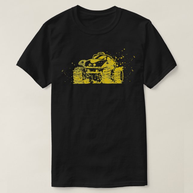 Monster Truck Gelbes Gelände 2 T-Shirt (Design vorne)