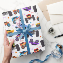 Monster-Truck-Geschenkpapier, großes Rad LKW-Gesch Geschenkpapier