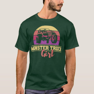 Monster Truck Girl Retro Vintag T-Shirt