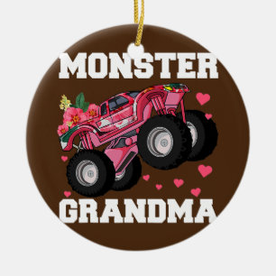 Monster Truck Grandma Floral Geburtstag Boy Oma Keramik Ornament
