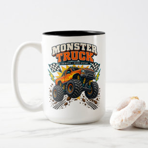 Monster-Truck-Große-Räder Größere-Einstellung Fans Zweifarbige Tasse