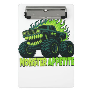 Monster-Truck-Horror-Flamme Mini Klemmbrett