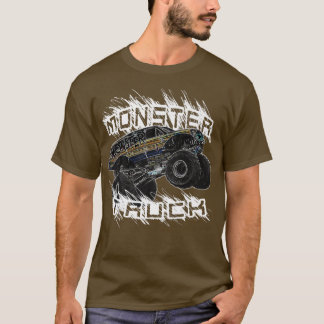 Monster Truck Jam Lover Jumping and Crushing Cars T-Shirt