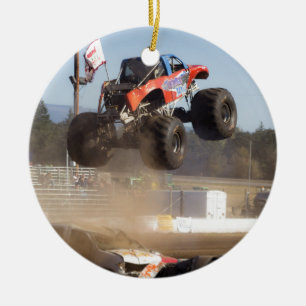 Monster Truck Jumping Keramik Ornament