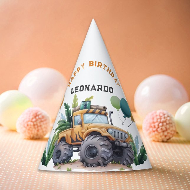 Monster Truck Jungle Safari Zum Geburtstag Partyhütchen (Von Creator hochgeladen)