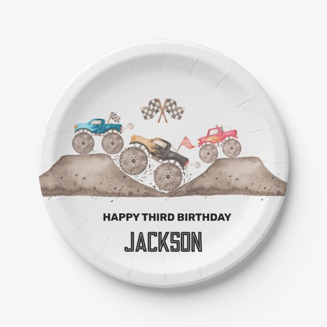 Monster Truck kann mich nicht erwischen, ich BIN D Pappteller (Vorderseite)