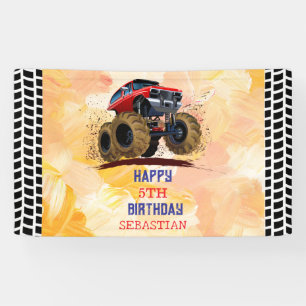 Monster Truck Kid's Birthday Party Junge Banner