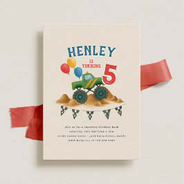 Monster Truck Kindergeburtstag Party Einladung