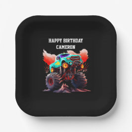 Monster Truck Kindergeburtstag Party Einladung Pappteller