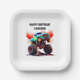 Monster Truck Kindergeburtstag Party Einladung Pappteller