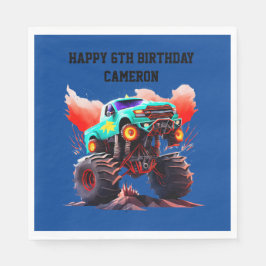 Monster Truck Kindergeburtstag Party Einladung Serviette