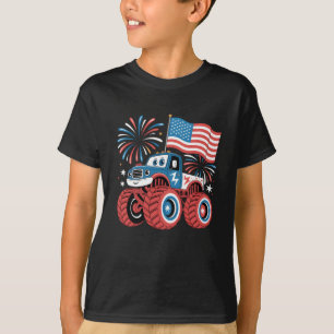 Monster Truck Kleinkind Boy Patriot zum Unabhängig T-Shirt