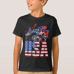 Monster Truck Kleinkind Jungen USA Amerikanische F T-Shirt