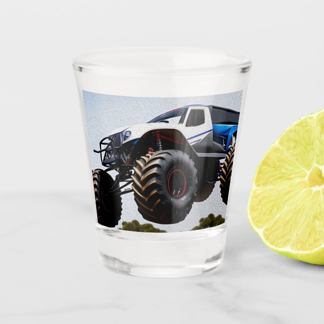 Monster Truck Launch, Shotglas Schnapsglas (Vorderseite)