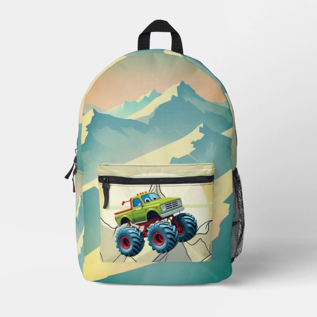 Monster Truck Madness Bedruckter Rucksack (Vorderseite)