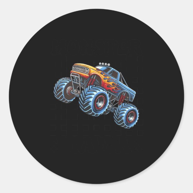 Monster Truck Mama Mama Monster Truck sind mein Ja Runder Aufkleber (Vorderseite)