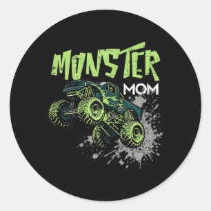Monster Truck Mama Offroad-Rennsport-Familien-Matc Runder Aufkleber