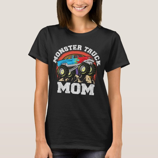 Monster Truck Mama Retro Matching Family T-Shirt (Vorderseite)