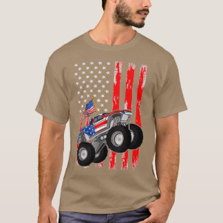 Monster Truck mit amerikanischer Flagge T-Shirt