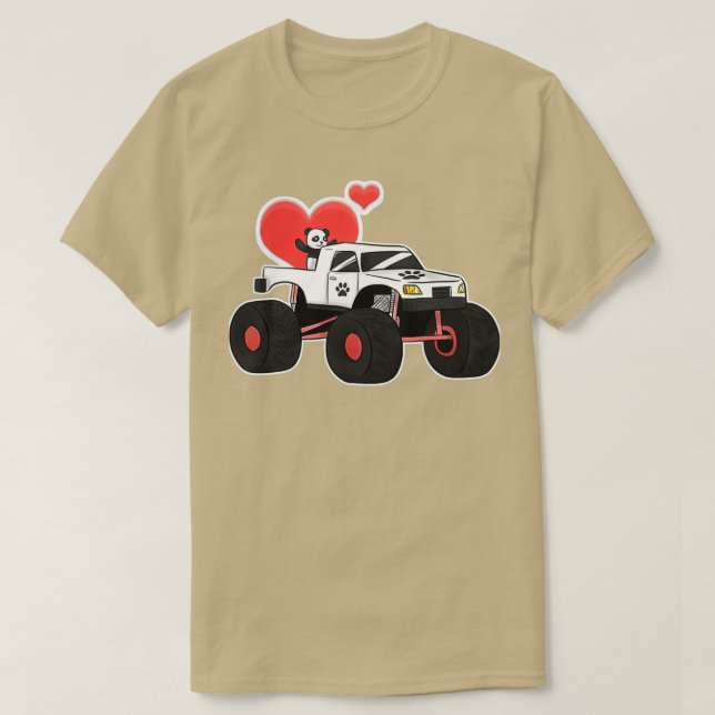 Monster Truck Muskel Car Phantastisch Panda 2 T-Shirt (Design vorne)