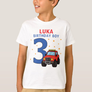 Monster-Truck-Name-Alter-3-Geburtstag-Junge T-Shirt