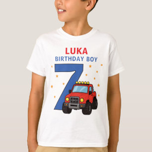 Monster-Truck-Name-Alter-7.-Geburtstag-Junge T-Shirt