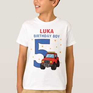 Monster Truck Name Alter Geburtstag Junge T-Shirt