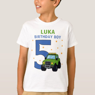 Monster Truck Name Alter Geburtstag Junge T-Shirt