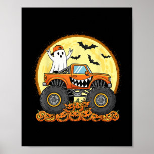 Monster Truck Niedlich Boo Pumpkin Funny Halloween Poster