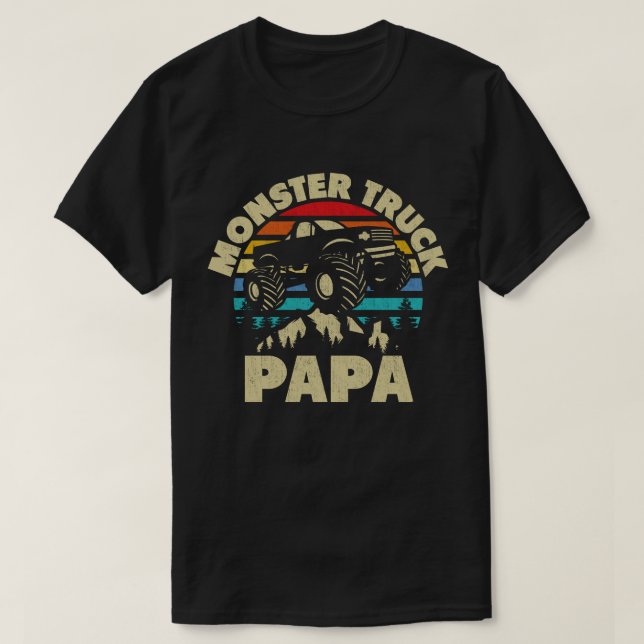 Monster Truck Papa Matching Family Vater Kostüm T-Shirt (Design vorne)
