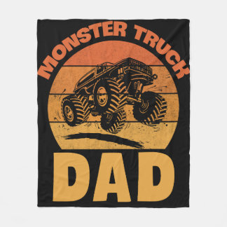 Monster Truck Papa Retro Vintage Monster Truck Fleecedecke