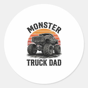 Monster Truck Papa Vintage Off Road Grafik_1 Runder Aufkleber