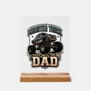 Monster Truck Papa Vintage Vector-Shirt-Design_1 Acrylschild