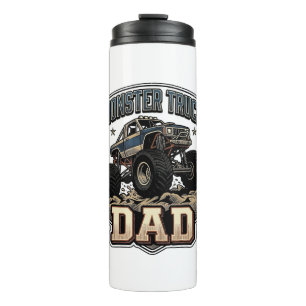 Monster Truck Papa Vintage Vector-Shirt-Design_1 Thermosbecher
