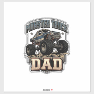 Monster Truck Papa Vintage Vektor T-Shirt Design_1 Aufkleber