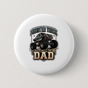 Monster Truck Papa Vintage Vektor T-Shirt Design_1 Button